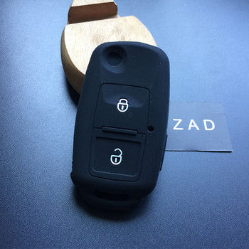 ZAD σιλικόνης αυτοκινήτου Προστασία θήκης κλειδιού για VW Amarok Polo Golf MK4 Bora Jetta Altea για κάθισμα για skoda Octavia Fabia 2Button