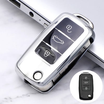 Autókulcs tok Autókulcs teljes fedővédő táska VW Volkswagen Polo Tiguan Passat b8 Golf 4 5 6 MK4 Jetta Lavida Skoda