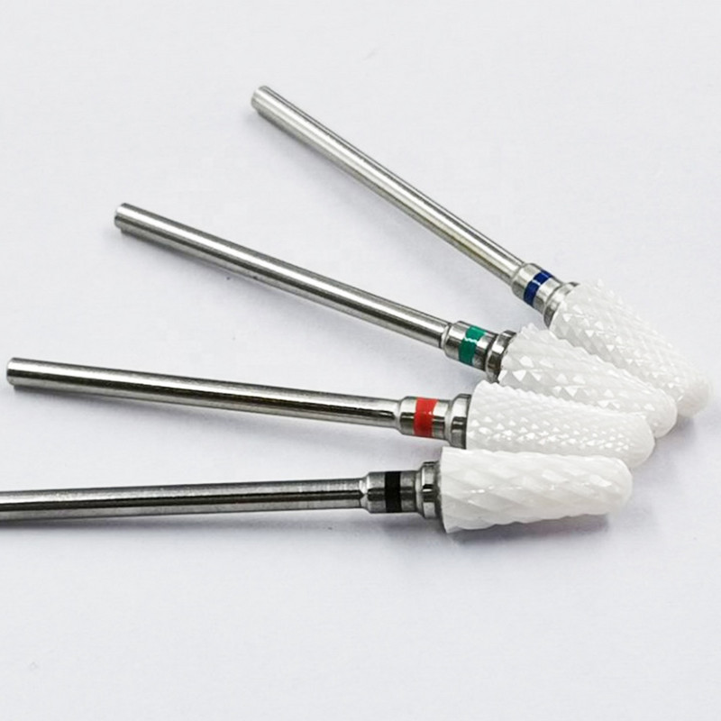 Torță Cilindru Freză Freză din ceramică Burghie pentru găurit electric Manichiură Pedichiură Îndepărtarea pielii moarte Instrumente pentru arta unghiilor