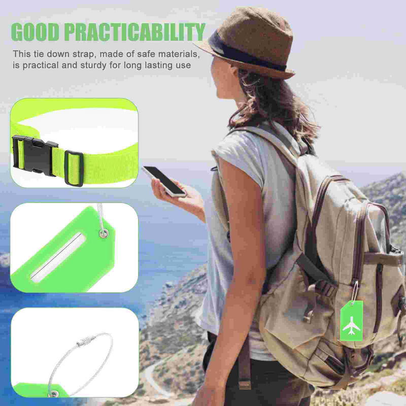 Csomagszíj pántok Bőrönd Utazási Rögzítő öv Biztonsági Elasztikus Azonosító Címke Nyakkendő Csomagolás Csatlakozó címkék