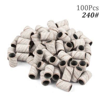 100 bucăți de găurit pentru unghii benzi de șlefuit pentru șlefuit de unghii șlefuit șlefuit set de benzi pentru unghii acrilice, instrumente pentru îndepărtarea gelului de pedichiură