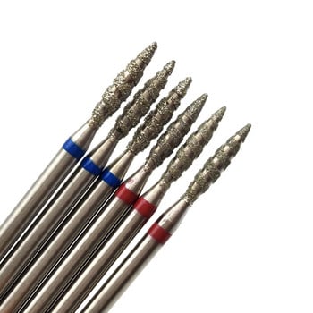 HYTOOS 10Pcs Tornado Flame Nail Drill Bits Diamond Cutters for Manicure Cuticle Clean Burr Diamond Mill Nails Accessories Tool