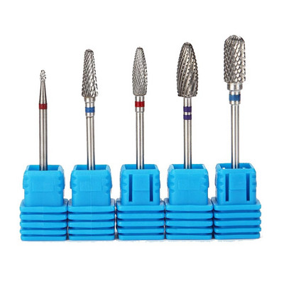 5 bucăți freză din oțel tungsten pentru manichiură, îndepărtarea gelului de lac, set de burghie pentru unghii