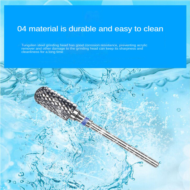 5 bucăți freză din oțel tungsten pentru manichiură, îndepărtarea gelului de lac, set de burghie pentru unghii