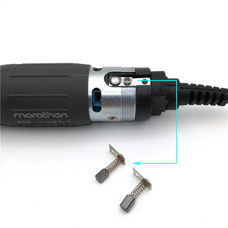 10 vnt anglies šepečiai Marathon SDE H37L1 Pakeiskite rankenėlę Anglies šepetėlis Elektrinis manikiūro gręžtuvas Rankinio įrankio priedas