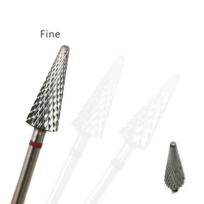 Burghiu pentru unghii în formă de con HYTOOS, din carbură, freză de 3/32" pentru manichiură, freză rotativă, accesorii pentru găurit electric