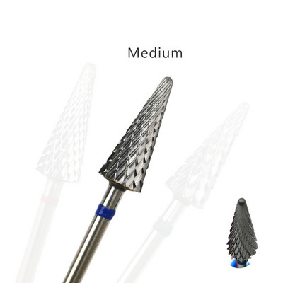 Burghiu pentru unghii în formă de con HYTOOS, din carbură, freză de 3/32" pentru manichiură, freză rotativă, accesorii pentru găurit electric