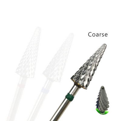 Burghiu pentru unghii în formă de con HYTOOS, din carbură, freză de 3/32" pentru manichiură, freză rotativă, accesorii pentru găurit electric