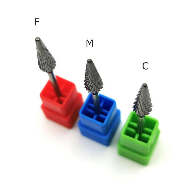 Burghiu pentru unghii în formă de con HYTOOS, din carbură, freză de 3/32" pentru manichiură, freză rotativă, accesorii pentru găurit electric