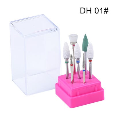 Set de freze combinate pentru manichiură, set de burghie pentru unghii din ceramică Instrumente electrice pentru lustruire cu gel
