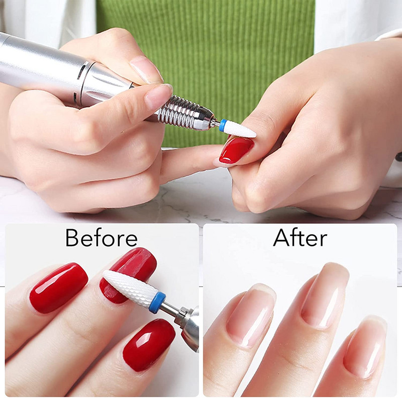 Set de freze combinate pentru manichiură, set de burghie pentru unghii din ceramică Instrumente electrice pentru lustruire cu gel