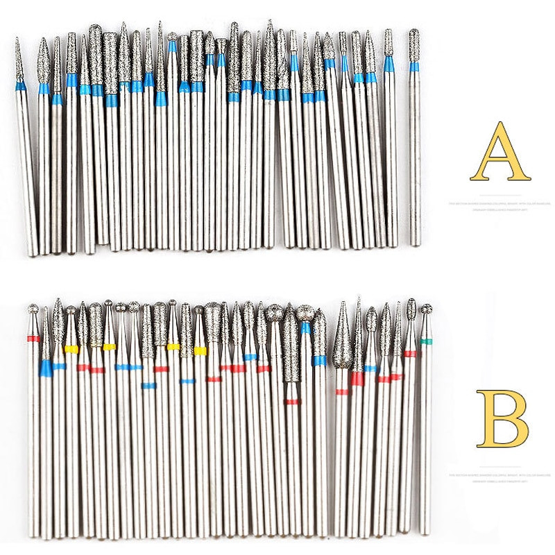 Set de burghie pentru unghii din tungsten, 30 de buc