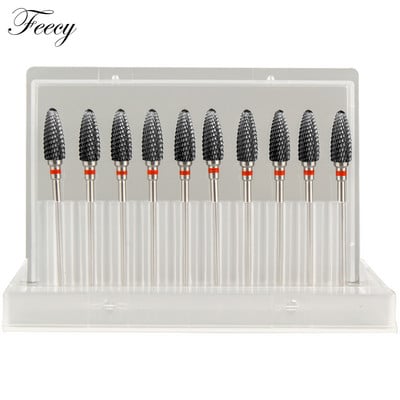 Freză pentru manichiură Set 10 bucăți din carbură ceramică pentru găurit pentru unghii pentru îndepărtarea lacului cu gel Mașină de manichiură Pedichiură