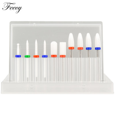 Freză pentru manichiură Set 10 bucăți din carbură ceramică pentru găurit pentru unghii pentru îndepărtarea lacului cu gel Mașină de manichiură Pedichiură