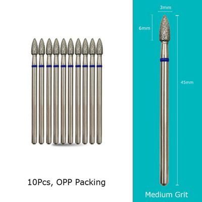 HYTOOS 10 kom/set svrdla za nokte Dijamantni rezači za manikuru Glodalo za zanoktice za nokte za pedikuru Dodaci za nokte Alati