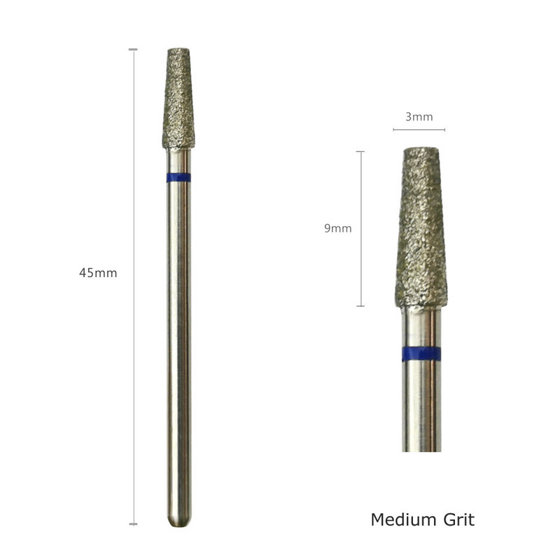 HYTOOS 10db/csomag 3*9mm-es kúpos gyémánt kutikula bit 3/32 körömfúró manikűr fúrók köröm kiegészítők szerszámok