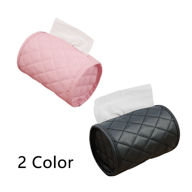 Dodaci za automobile Poklopac kutije za maramice Držač kutija za maramice PU koža crna ružičasta unutrašnjost papira Tip bloka Auto Decoration kutije za maramice