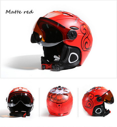 MOON Επαγγελματικό μισοκαλυμμένο κράνος σκι ενσωματωμένο σε καλούπι Αθλητικοί άνδρες γυναίκες χιόνι Κράνη Snowboard για σκι με γυαλιά γυαλιά