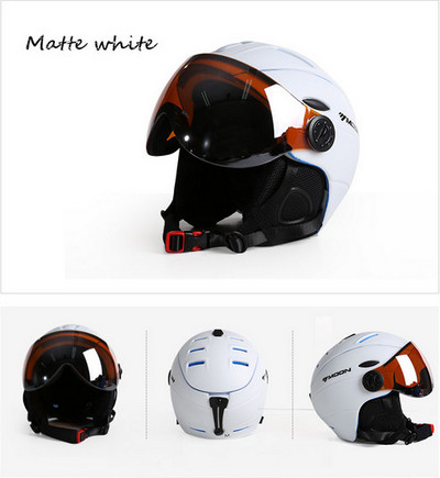 MOON Επαγγελματικό μισοκαλυμμένο κράνος σκι ενσωματωμένο σε καλούπι Αθλητικοί άνδρες γυναίκες χιόνι Κράνη Snowboard για σκι με γυαλιά γυαλιά