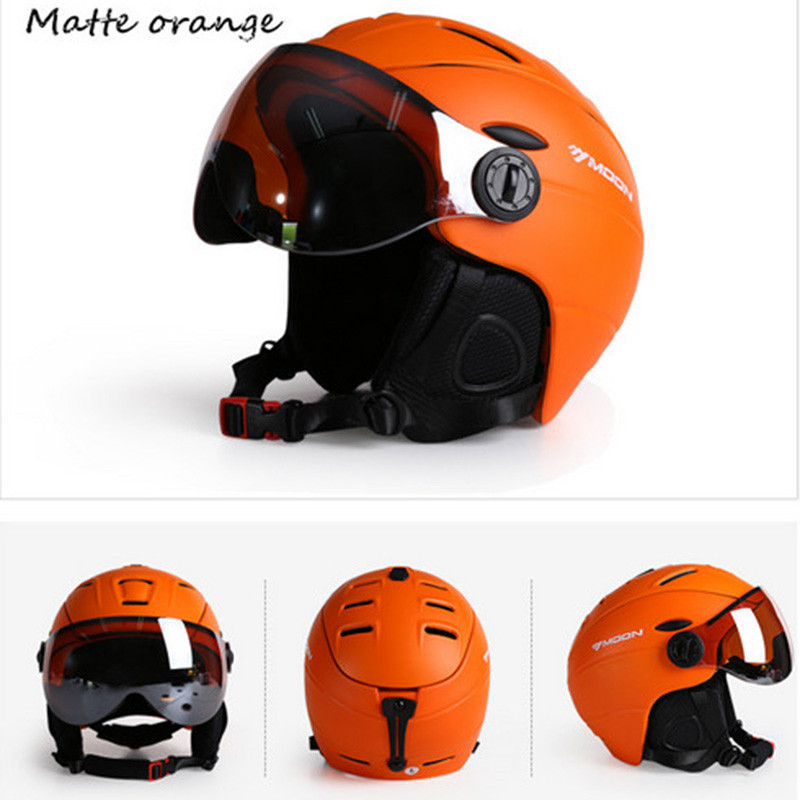 MOON Επαγγελματικό μισοκαλυμμένο κράνος σκι ενσωματωμένο σε καλούπι Αθλητικοί άνδρες γυναίκες χιόνι Κράνη Snowboard για σκι με γυαλιά γυαλιά