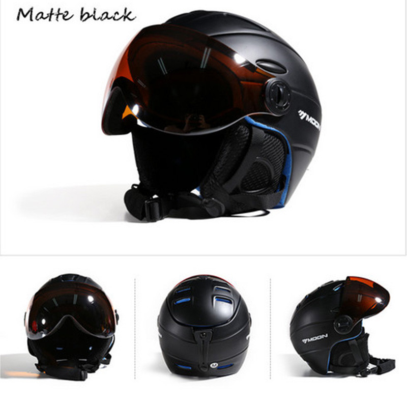 MOON Επαγγελματικό μισοκαλυμμένο κράνος σκι ενσωματωμένο σε καλούπι Αθλητικοί άνδρες γυναίκες χιόνι Κράνη Snowboard για σκι με γυαλιά γυαλιά