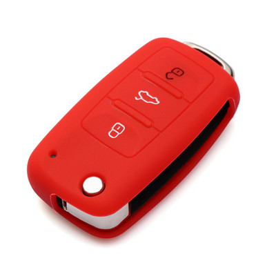 Silikona automašīnas atslēgas vāciņš priekš Volkswagen VW polo passat b5 golf4 5 6 jetta tiguan Golf CrossFox Plus Eos Scirocco Beetle