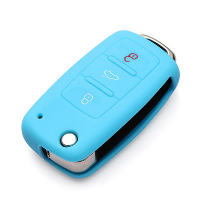 Silikona automašīnas atslēgas vāciņš priekš Volkswagen VW polo passat b5 golf4 5 6 jetta tiguan Golf CrossFox Plus Eos Scirocco Beetle
