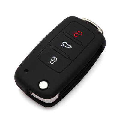 Silikona automašīnas atslēgas vāciņš priekš Volkswagen VW polo passat b5 golf4 5 6 jetta tiguan Golf CrossFox Plus Eos Scirocco Beetle