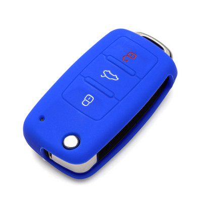 Silikona automašīnas atslēgas vāciņš priekš Volkswagen VW polo passat b5 golf4 5 6 jetta tiguan Golf CrossFox Plus Eos Scirocco Beetle