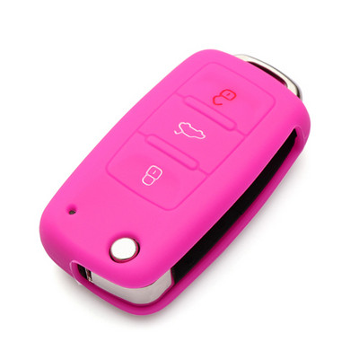 Silikona automašīnas atslēgas vāciņš priekš Volkswagen VW polo passat b5 golf4 5 6 jetta tiguan Golf CrossFox Plus Eos Scirocco Beetle
