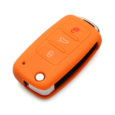 Silikona automašīnas atslēgas vāciņš priekš Volkswagen VW polo passat b5 golf4 5 6 jetta tiguan Golf CrossFox Plus Eos Scirocco Beetle