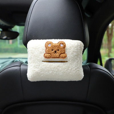 Car Tissue Box Cute Cashmere Animals Bear Napkin Tissue Paper holder Styling Car Portable Paper Package Case Θήκη χαρτοπετσέτας