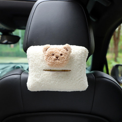 Car Tissue Box Cute Cashmere Animals Bear Napkin Tissue Paper holder Styling Car Portable Paper Package Case Θήκη χαρτοπετσέτας