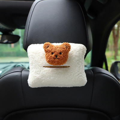 Car Tissue Box Cute Cashmere Animals Bear Napkin Tissue Paper holder Styling Car Portable Paper Package Case Θήκη χαρτοπετσέτας