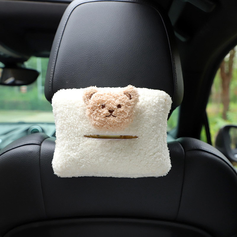 Car Tissue Box Cute Cashmere Animals Bear Napkin Tissue Paper holder Styling Car Portable Paper Package Case Θήκη χαρτοπετσέτας