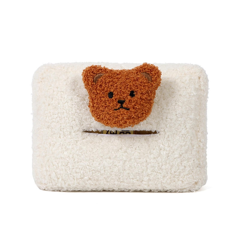 Car Tissue Box Cute Cashmere Animals Bear Napkin Tissue Paper holder Styling Car Portable Paper Package Case Θήκη χαρτοπετσέτας