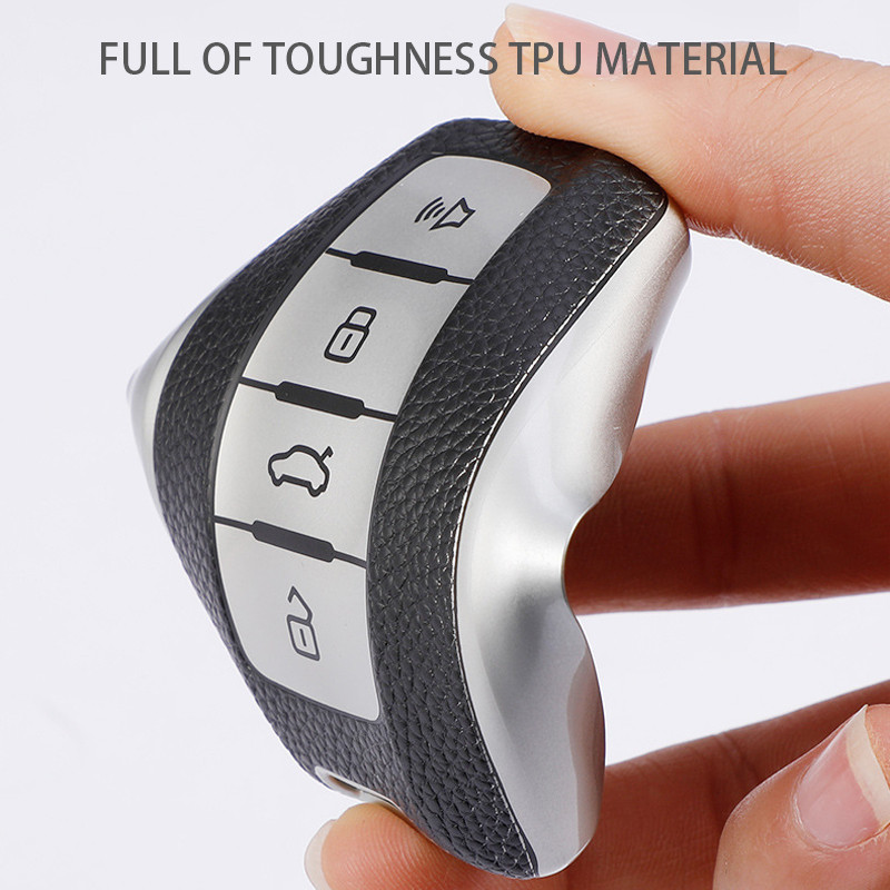 4 κουμπιά TPU+Δερμάτινο κάλυμμα θήκης κλειδιού αυτοκινήτου για Great Wall Haval Coupe H7 H8 H9 F5 F7 H2S GMW H6 Αξεσουάρ styling τσάντα θήκης αυτοκινήτου