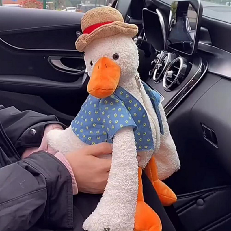 Automobilinis audinių maišelis Minkštos tekstūros daugiafunkcis pliušinių anties neryškių audinių laikiklis automobiliui