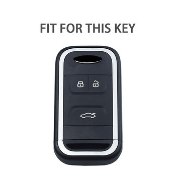 Κάλυμμα θήκης κλειδιού αυτοκινήτου με 3 κουμπιά TPU+Δερμάτινο για Chery Tiggo 3 5X 4 8 Glx 7 2019 2020 Arrizo Car Holder Shell Car-Styling Accessories