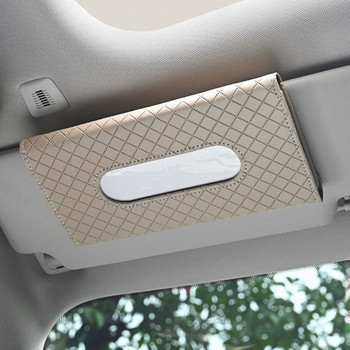 Car Visor Tissue Bag Portable Leather Tissue Box Creative Vehicle Interior Tissue Box-Μαύρο/Χακί/Ροζ