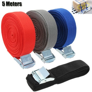 1 τεμ. 5m Αυτοκινήτου Tension Rope Tie Down Strap Ισχυρή ζώνη καστάνιας 25mm Bag Bagage Bag Cargo Lashing With Rope Tensioner Metal Buckle Tow