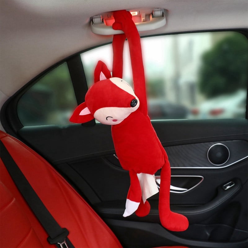 Λούτρινο Cartoon Animal Car Tissue Box Χαριτωμένο Unicorn Car κρεμαστό χαρτομάντιλο Κάθισμα Πλάτη Οργανωτή χαρτοπετσέτας Χαρτοθήκη