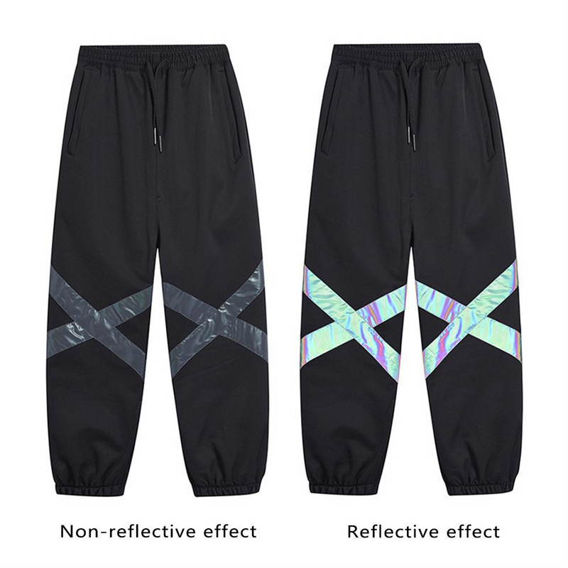Zimske skijaške hlače Muške Ženske Vodootporne skijaške hlače otporne na vjetar Tople Hlače s reflektirajućim trakama s više džepova i elastičnim pojasom