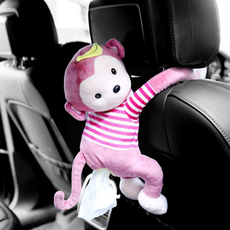 Kūrybinė audinių dėžutė „Pippi Monkey“ popierinė servetėlių dėklo laikiklis Animacinių filmų servetėlių automobilinės dėžutės Gyvūnai Popieriniai papuošimai Mielas žaislas