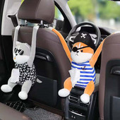 Automobilio audinių dėžutės siurbimas su pakabinamu automobilio vidiniu porankio dėžute saulės skydelio siurbimo dėžute Animacinis filmas Mielas kūrybingas audinių dėžutė Automobilių priedai