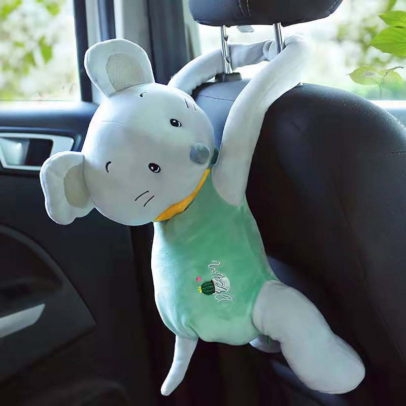 Automobilio audinių dėžutės siurbimas su pakabinamu automobilio vidiniu porankio dėžute saulės skydelio siurbimo dėžute Animacinis filmas Mielas kūrybingas audinių dėžutė Automobilių priedai