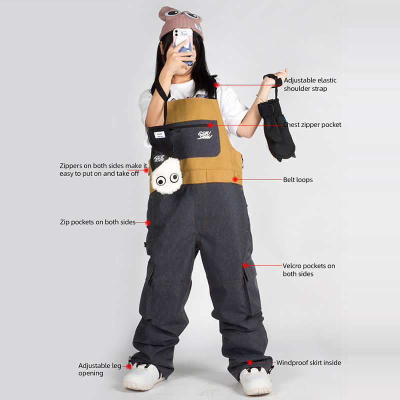 Muškarci Žene Prevelike skijaške hlače s prtljažnikom Kombinezoni za snowboarding Zimski otvoreni topli vodootporni skijaški kombinezoni Skijaške hlače