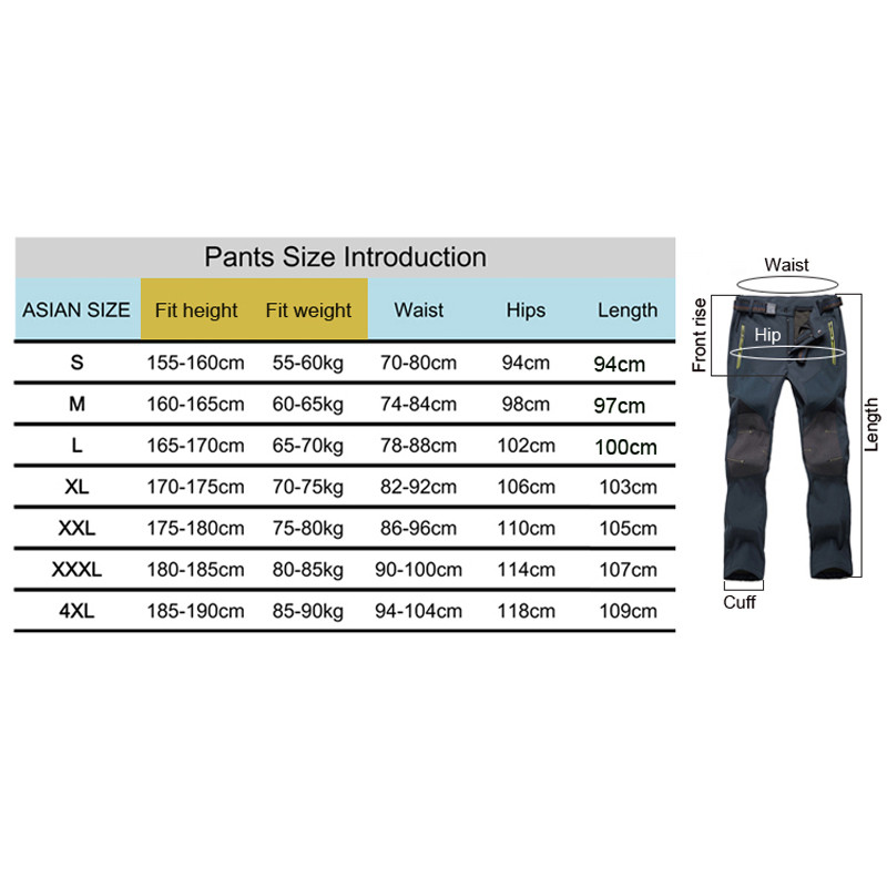 TRVLWEGO Muške hlače Kampiranje Planinarenje Na otvorenom Debele tople mekane školjke Veće veličine Muške slobodno vrijeme Putovanja Skijanje Izleti Trekking hlače