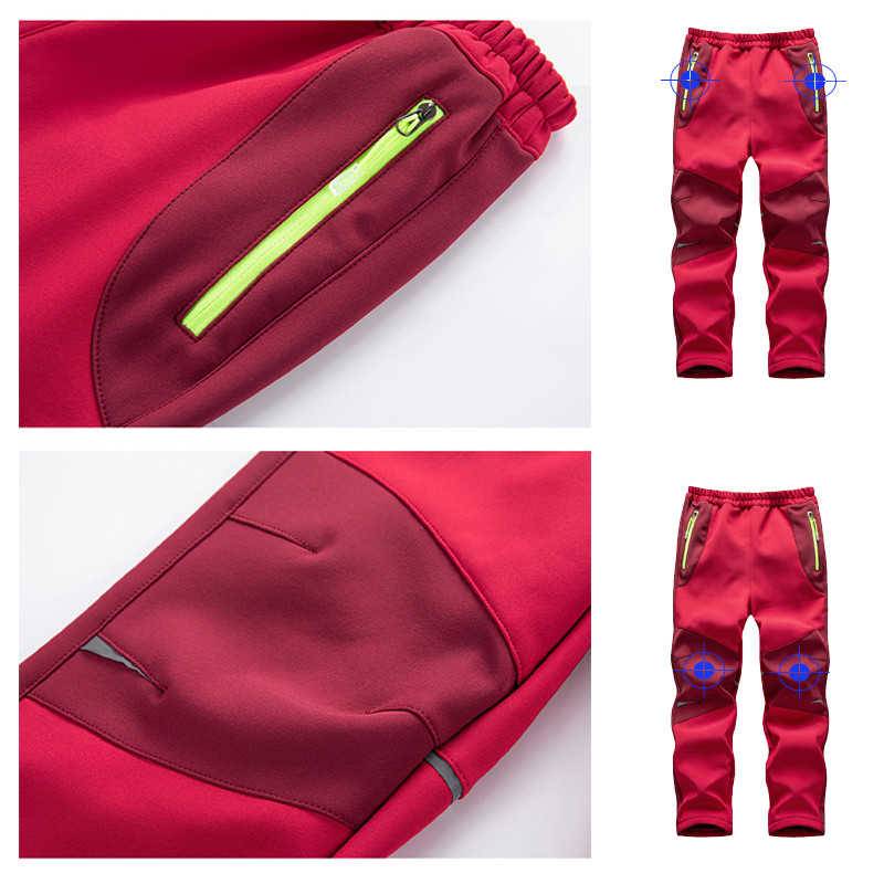TRVLWEGO Hlače za kampiranje, planinarenje, jesen, zima, dječje studentske boje, otporne na vjetar, vodootporne, mekane, tople skijaške hlače na otvorenom