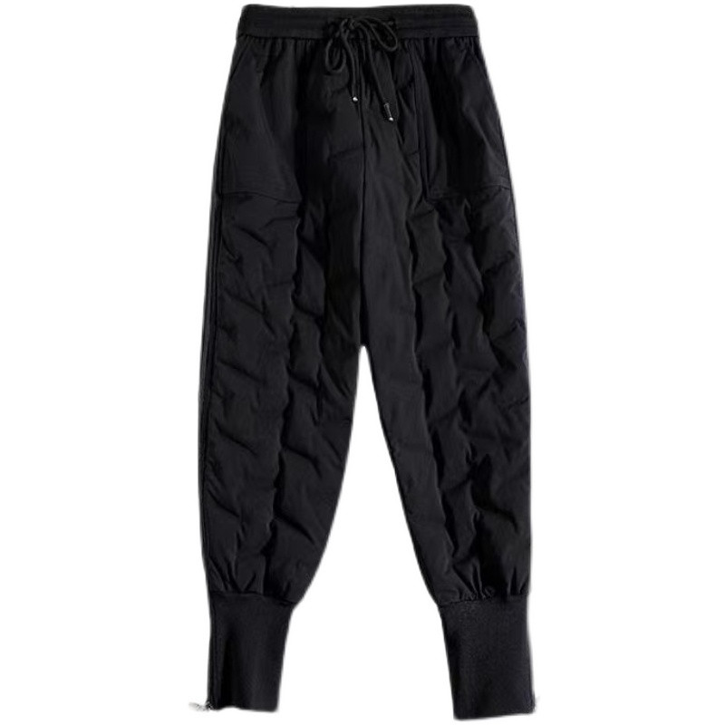 2022 m. sportinės kelnės su aukštu juosmeniu Moteriškos žieminės medvilninės kelnės Juodos ilgos kelnės elastiniu juosmeniu Laisvalaikio kelnės nuo vėjo nepraleidžiančios kelnės